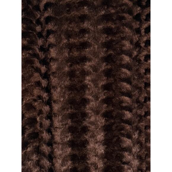 VTG Dark Brown Faux Fur Coat Textured Teddy Bear Coat Mob Wife Dennis Basso XS - Picture 6 of 8